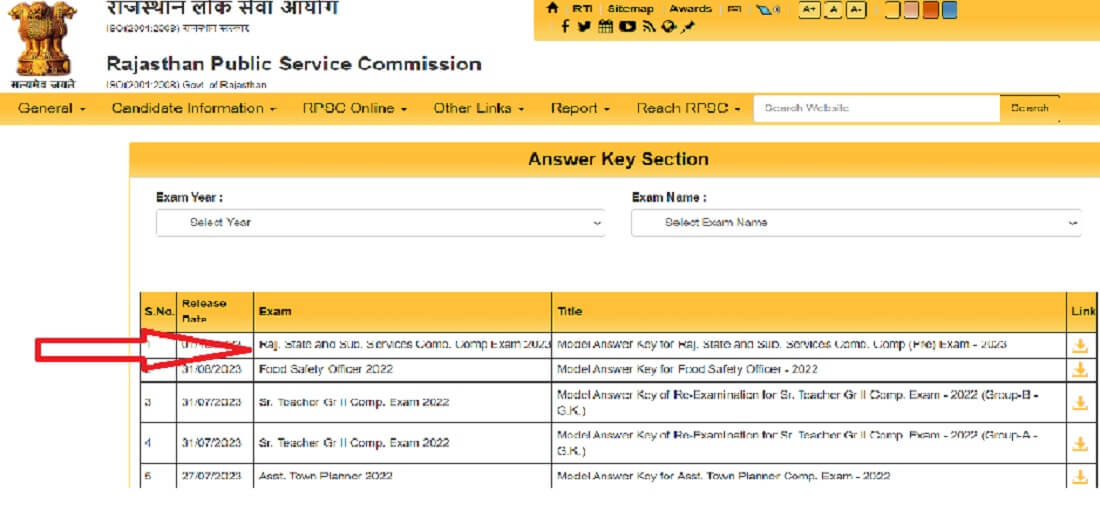 Here is the direct link to check RPSC answer key 2023